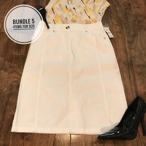 White Jean Skirt Size 6P NWT